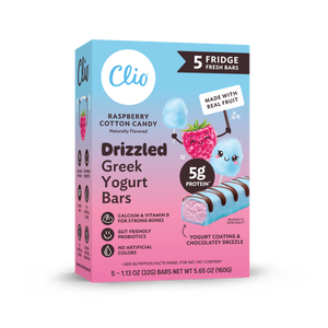 Refrigerated Greek Yogurt Bars - Drizzled 5 Pack - Raspberry Cotton Candy