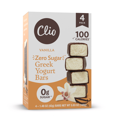 Refrigerated Greek Yogurt Bars - Full Size 4 Pack - Zero Sugar Vanilla