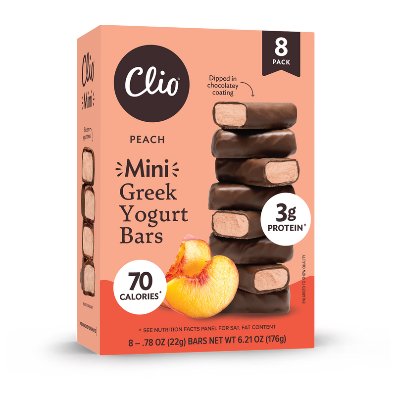 Refrigerated Greek Yogurt Bars - Mini Size 8 Pack - Peach