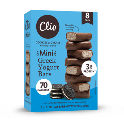 Refrigerated Greek Yogurt Bars - Mini Size 8 Pack - Cookies & Cream